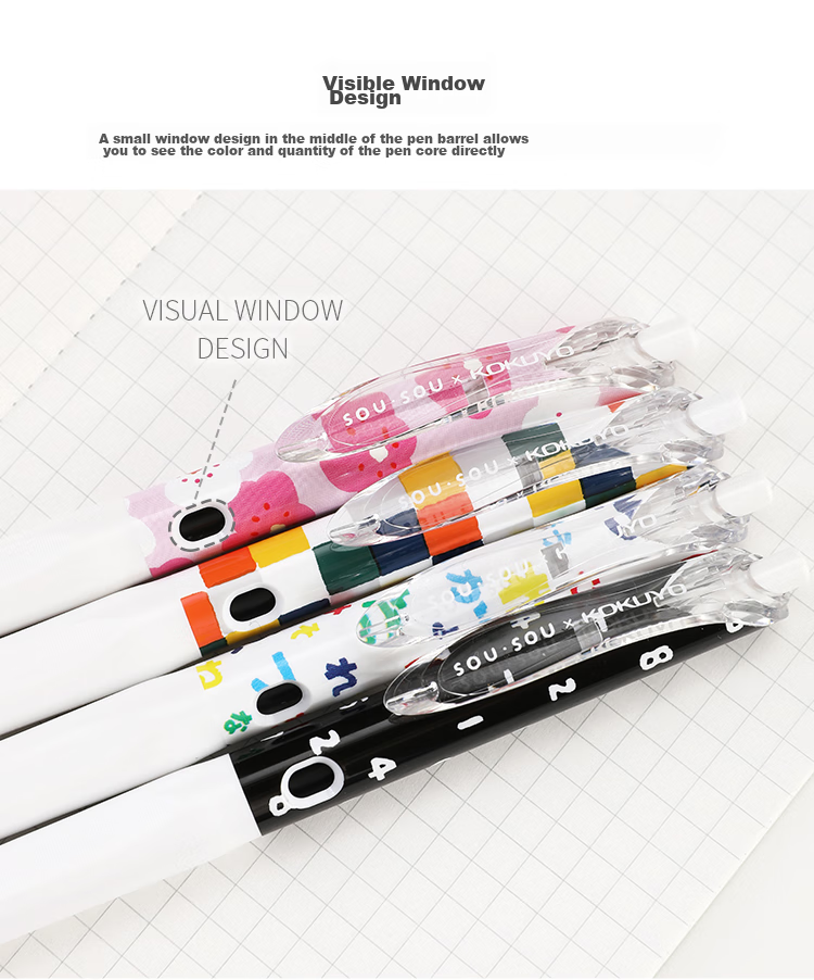 KOKUYO SOUSOU Vividry Collaboration Retractable Gel Pen, Office Signing Pen, 0.5mm Black Ink, Daily Use, 1 Piece, WSG-PR1X302 13