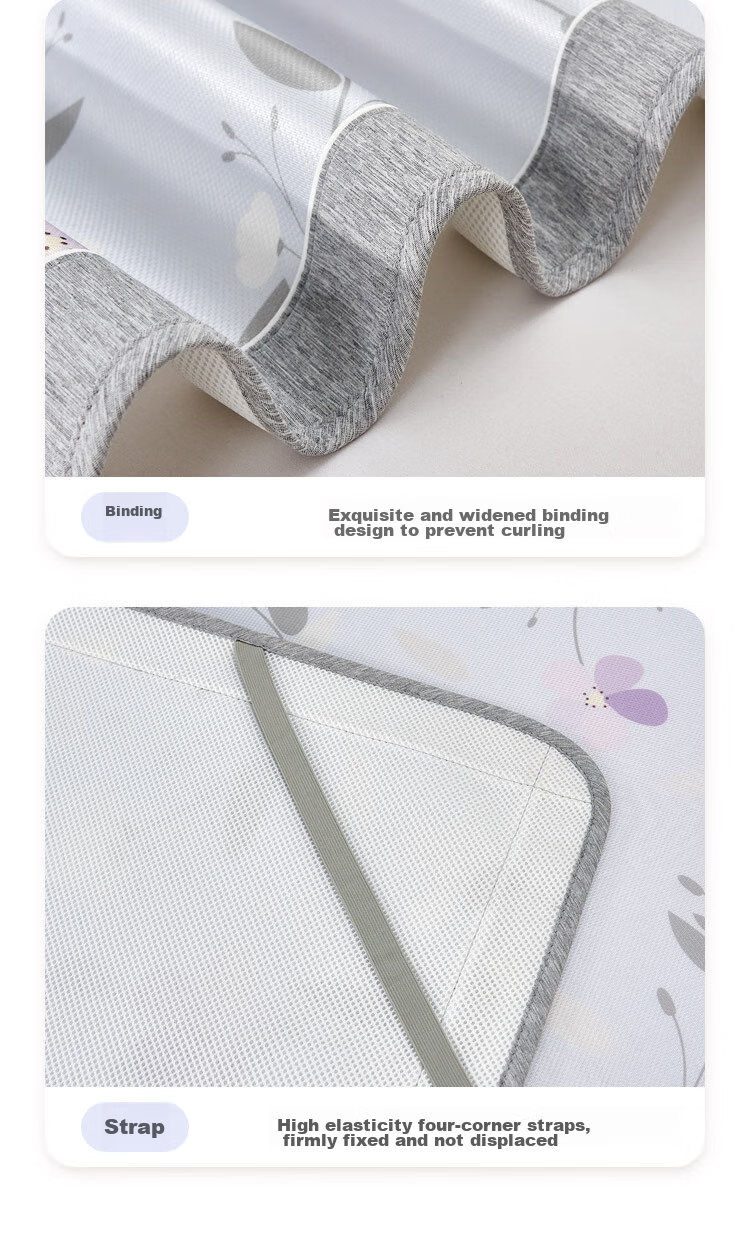 Laoxijiang Cooling Ice Silk Mat Set, Single Person Two Pieces, 90*200 Cm, Summer Floral Pattern [Machine Washable] 13