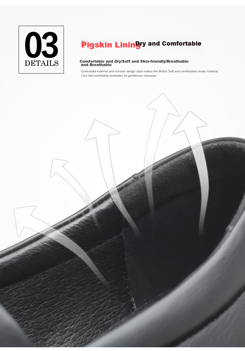 LAORENTOU Business Casual Leather Shoes for Men, Spring And Autumn Breathable Soft-Soled Cowhide Formal Wedding Shoes Dad Shoes A90192 Black Size 38 9