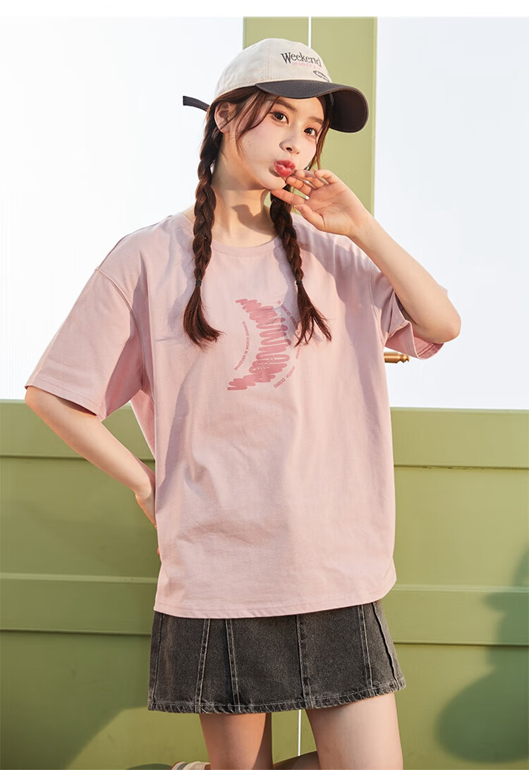 TonLion 2025 Women's Round Neck Short-Sleeve T-Shirt with Front Chest Print, Off-White, M 11