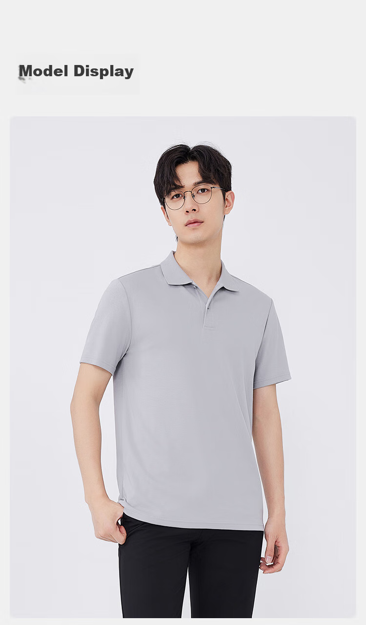 JD Jingzao Ammonia Wrinkle-Free Polo Shirt Men High-End Short Sleeve T-Shirt New Summer Commuting Father's Day Gift Navy 2XL 14