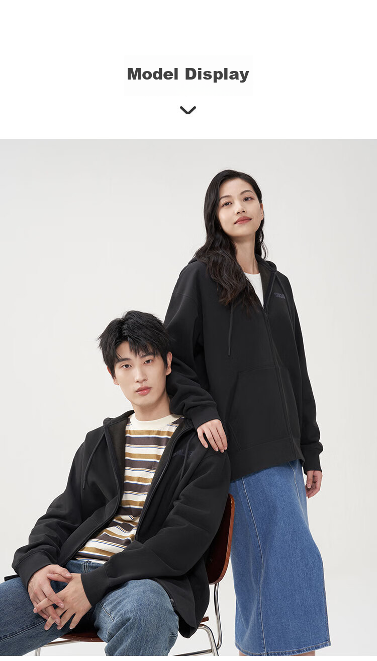 JD Original Fleece-Lined Cardigan Sweatshirt for Men, Spring And Autumn Style, Loose-Fitting Couple Versatile Jacket, Men's Long-Sleeve Deep Rock Gray S 14