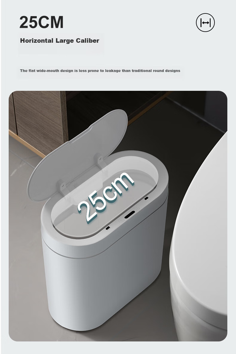 JD Original Smart Sensor Trash Can, Household Bathroom Toilet Narrow Gap Kitchen Garbage Bin with Lid 9