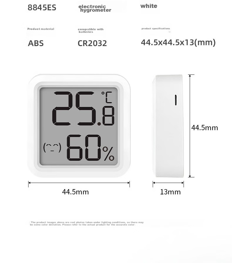 Deli Mini Indoor Temperature And Humidity Meter for Home Use, Baby Room Thermometer And Hygrometer, Children's Office Supplies, White 16
