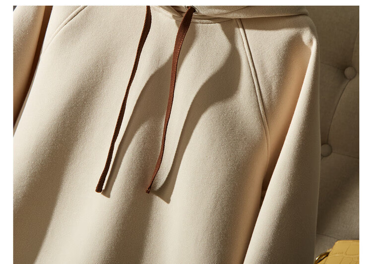 Dme [Split-Style Craftsmanship] Spring And Autumn Hooded Loose Casual Slightly Elastic Long-Sleeve Women's Sweatshirt, Light Water Green, S 39