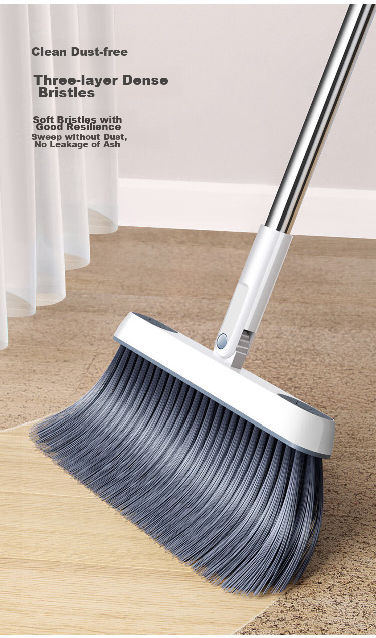 Wuyuehua Broom And Dustpan Set with Magnetic Attachment, Household Double-Comb Broom for Sweeping Floors, Foldable Hair Cleaning Tool 7