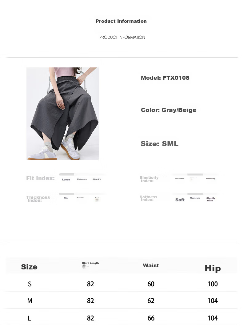 FitonTon Yamamoto Workwear Skirt Pants for Women, 2025 Popular High-Waist A-Line Bodycon Skirt Wide-Leg Trousers for Wome 6