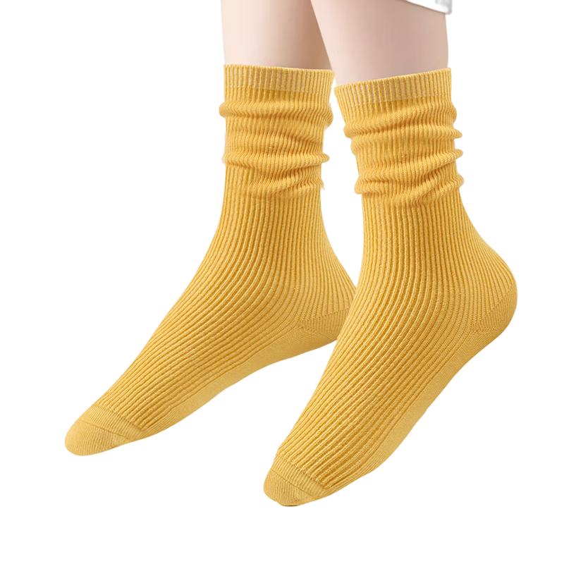 Barbie Girls' Cotton Socks, Children's Slouch Socks, Long Socks, Girls' Mid-Calf Socks, Solid Color Spring And Autumn Calf-Length Socks
