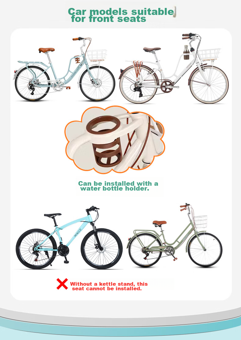 Osagie C21 Retro Bicycle with Child Seat, Vintage Commuter Bike with Baby Seat, Machado Coffee Color 8