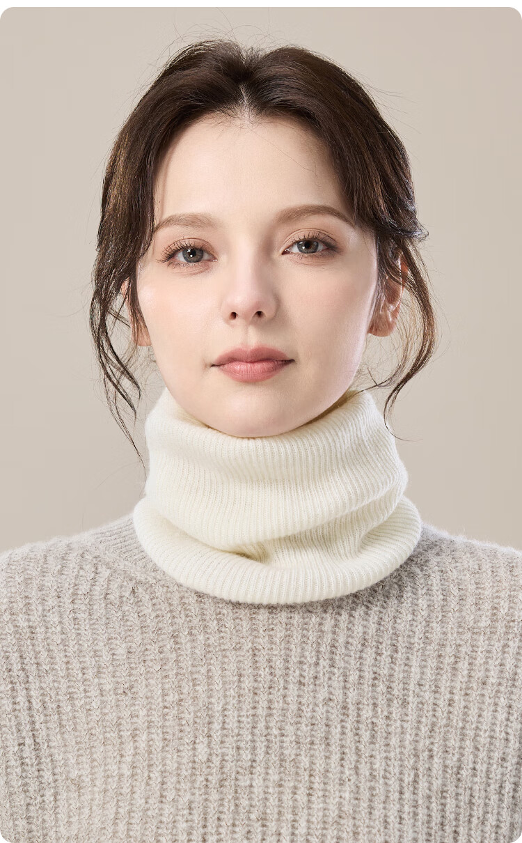 JIUMU Cashmere Warm Neck Gaiter for Women, Autumn And Winter Thickened Cold-Proof Neck Protector, Women's Neck Warmer, Winter Wool Scarf for Wome 16