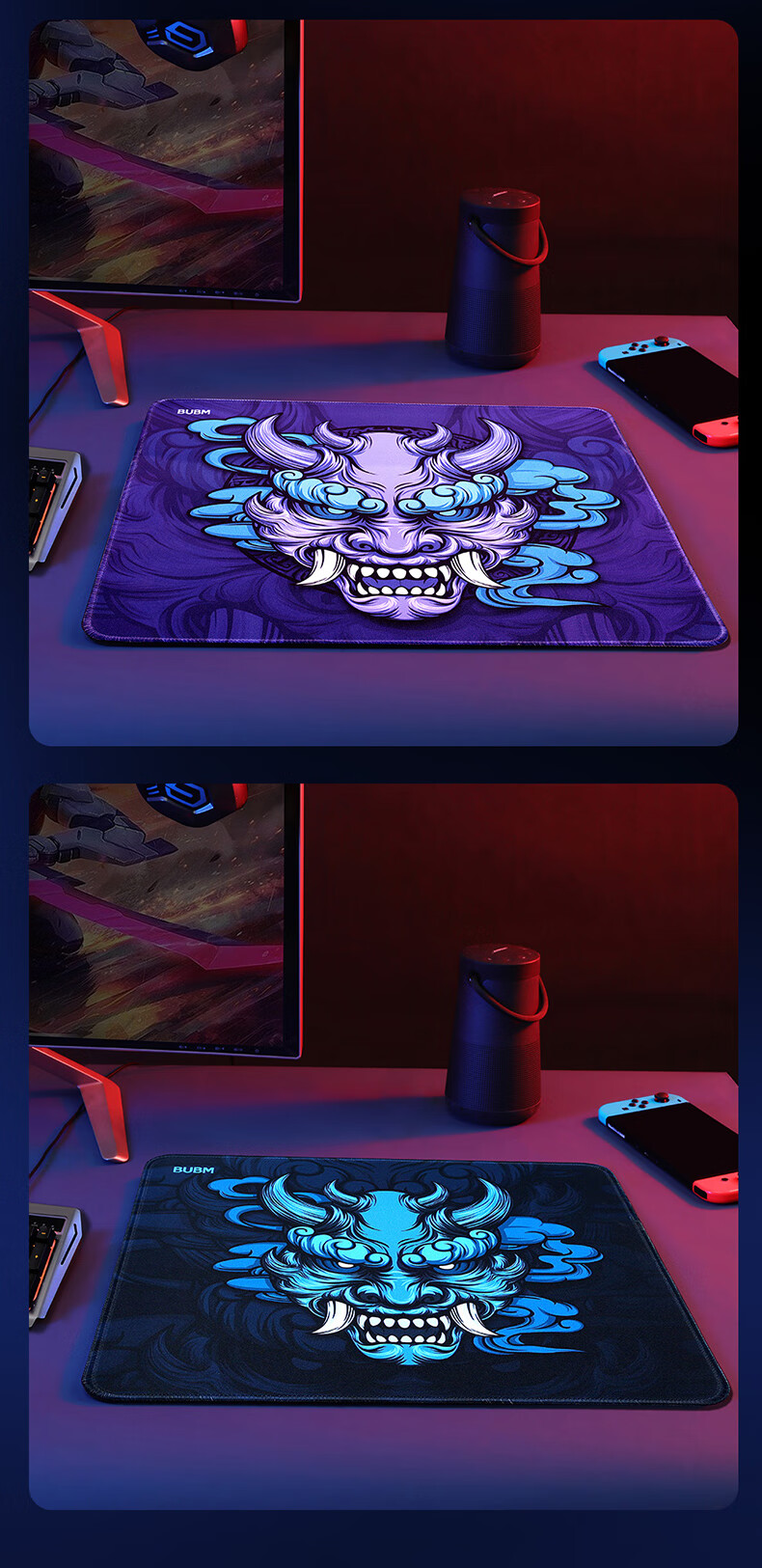 BUBM Gaming Mouse Pad for LOL, PUBG, CSGO, Overwatch, Esports Square Mouse Pad Thickened Smooth Surface 450*400*6mm Tiger Seal Bulba 17