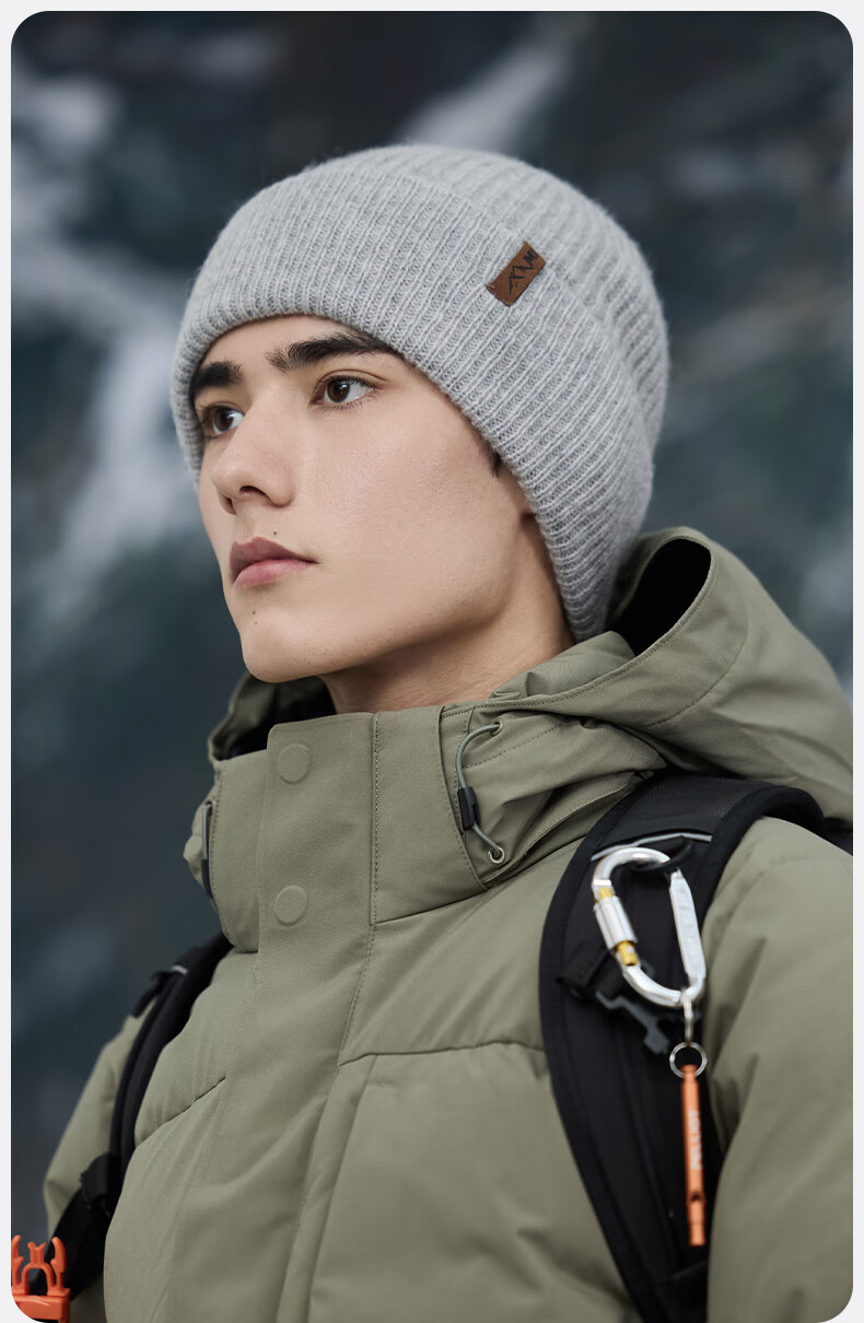MISSION UV Pure Wool Warm Knit Hat, Autumn And Winter Thickened Knitted Cap, Cold Hat, Winter Hat, Outdoor Ear Protection Cold Cap, Men's Winter Hat 14