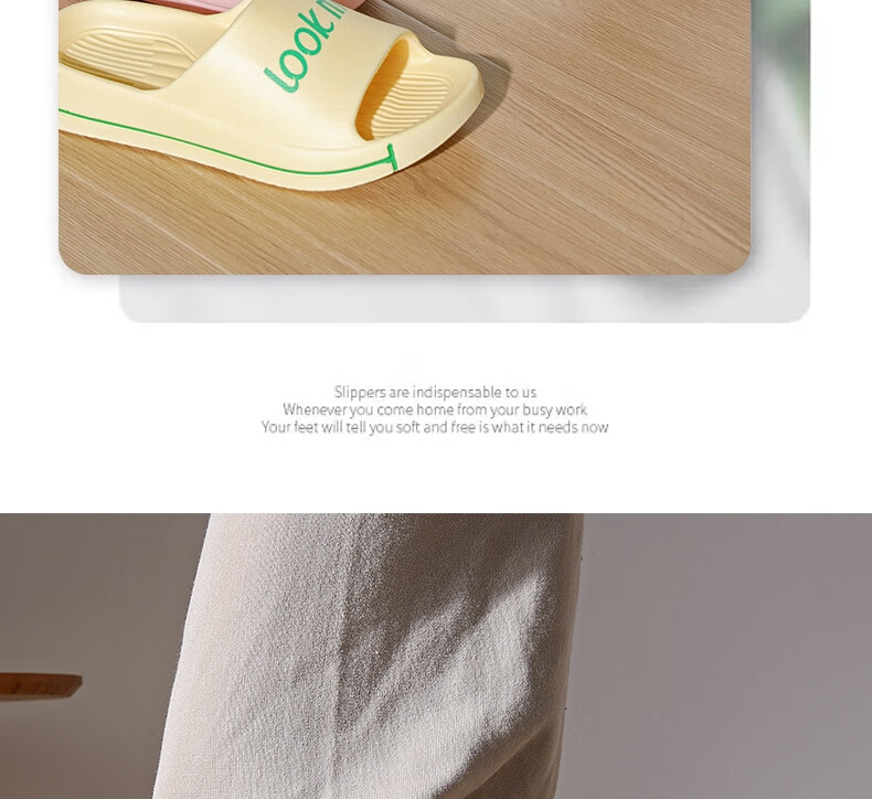 Huameijianbu Solid Color Instagram-Style Slippers, Bathroom Indoor And Outdoor Soft-Soled Squishy Feeling Sandals, Women's Style HM915, White, Size 38-39 4