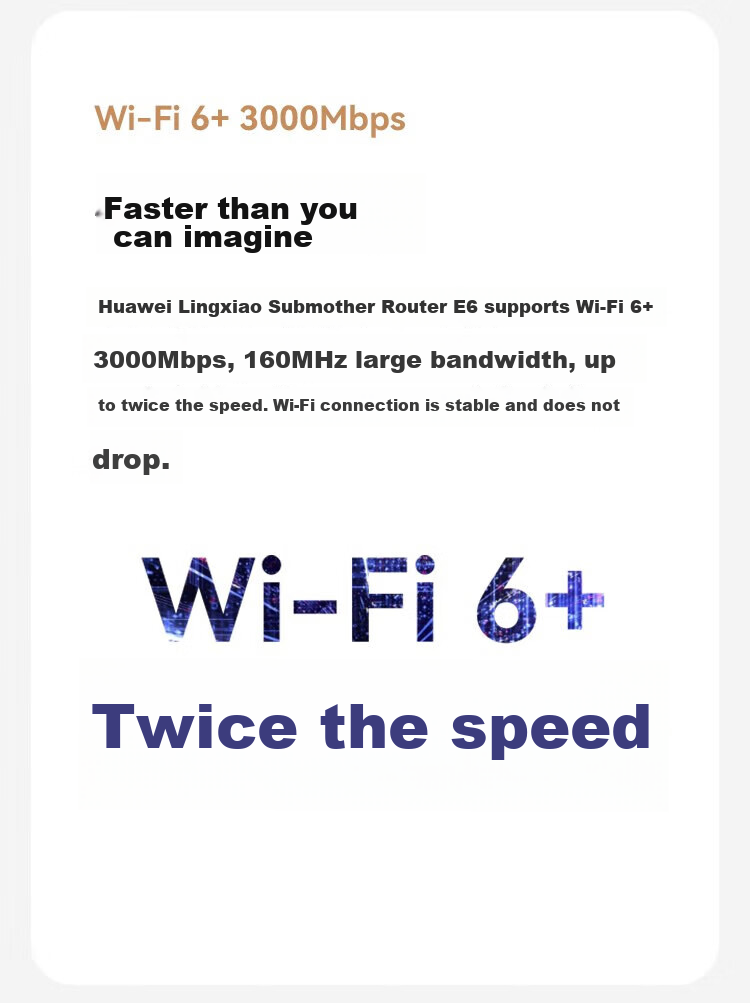 HUAWEI Q6 Telecom Version Lingxiao Parent-Child Router, WiFi 6+, Gigabit Port, 5G Home And Enterprise Villa-Grade Wireless Powerline Mesh E6 Parent-Child Set, All-Network Compatible 7