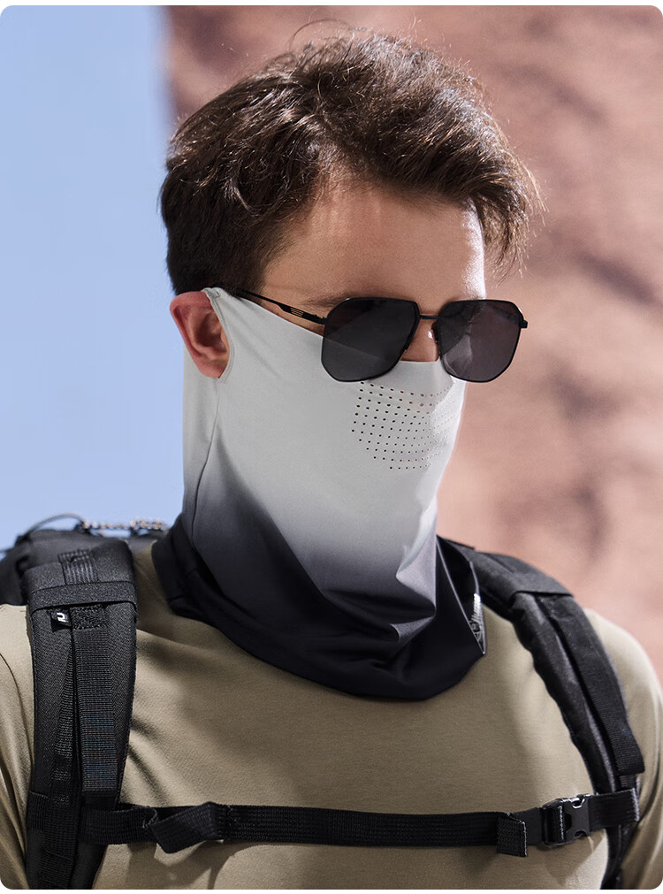 JIUMU Ice Silk Sun Protection Face Mask for Men, Cycling Summer UV-Resistant Sunshade Neck Guard Full Face Breathable Sun Protection Mask 8