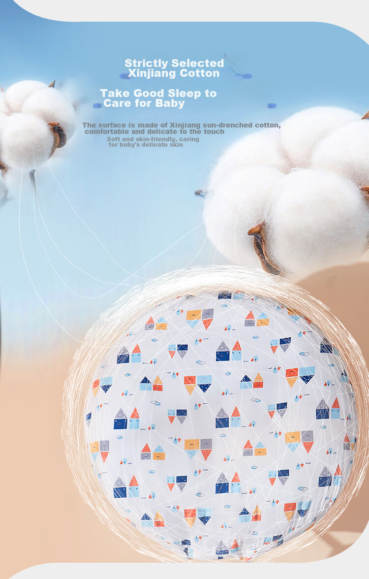 Xiqinbao Baby Anti-Reflux Inclined Pillow, Comforting Pillow, Newborn Nursing Pillow, 0-1 Year Old, Removable Inner Liner (Happy Home) 7