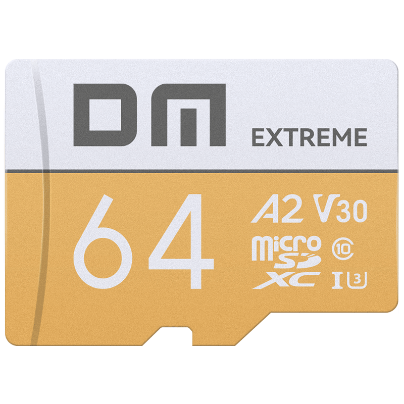 DM Daimai 64GB TF (MicroSD) Memory Card, Gold Card, A2 V30, Compatible with Gaming Phones, Dash Cams, Surveillance Cameras, Multiple Devices, High-Speed Internal Storage Card