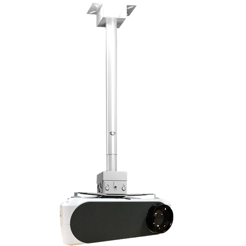 HONGYING Projector Mount, Wall-Mounted Ceiling-Mounted Floor-Standing Projector Bracket (Suitable for Epson, BenQ, Panasonic), 43-65CM Extendable White Thickened Model