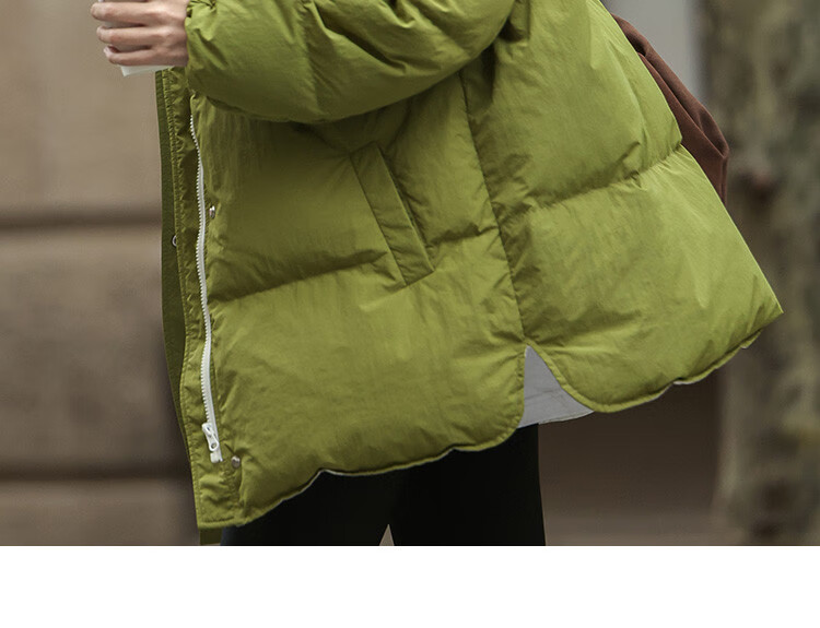 Dme [Avocado Good Mood] Winter Lightweight Stand Collar Warm 90% Duck Down Filling Versatile Women's down Jacket 16