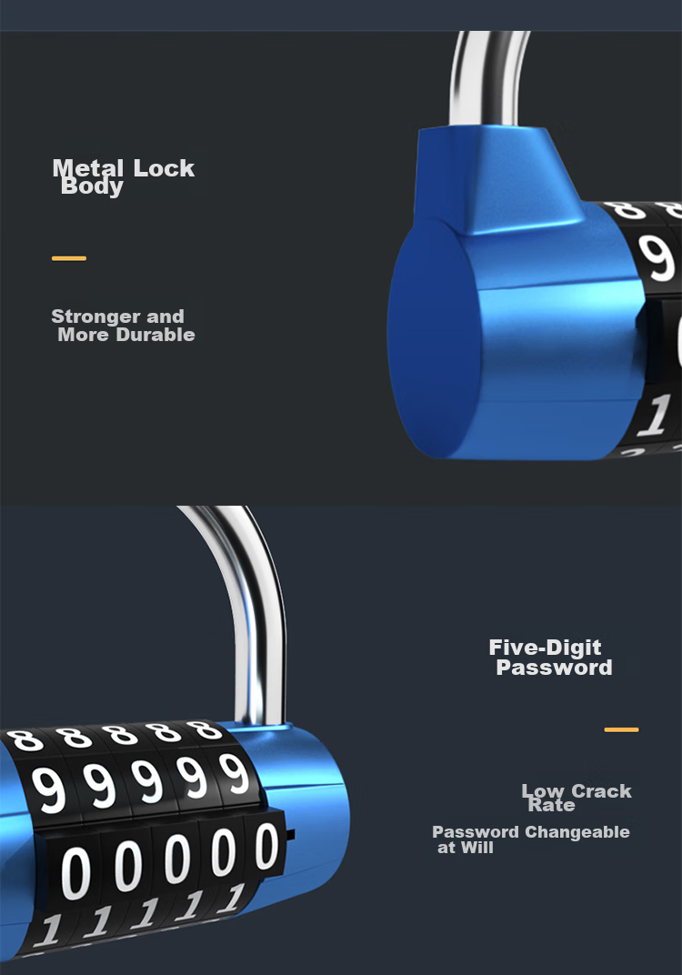 Aoben Password Lock, Padlock, Gym Locker, Anti-Theft Window Lock, Main Door Lock, AB5003 Blue 8