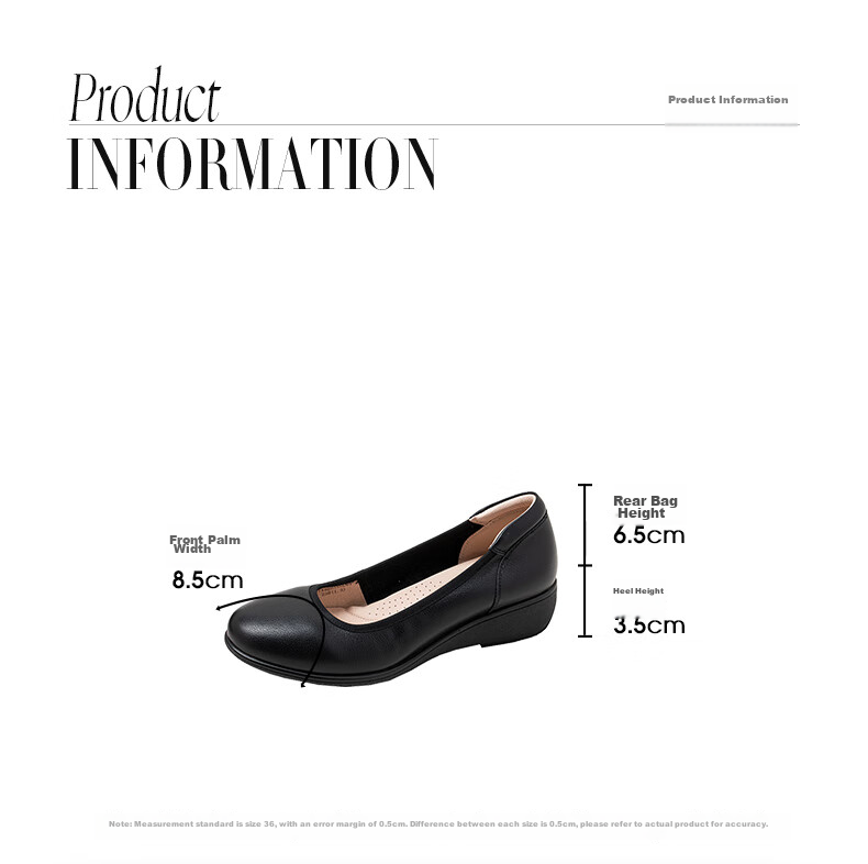 COMELY Leather Flats for Women, Spring And Summer New Style Comfortable Genuine Leather Soft-Soled Versatile Mom Shoes, Wedge Heel Non-Tiring, Apricot Color, Size 34 11