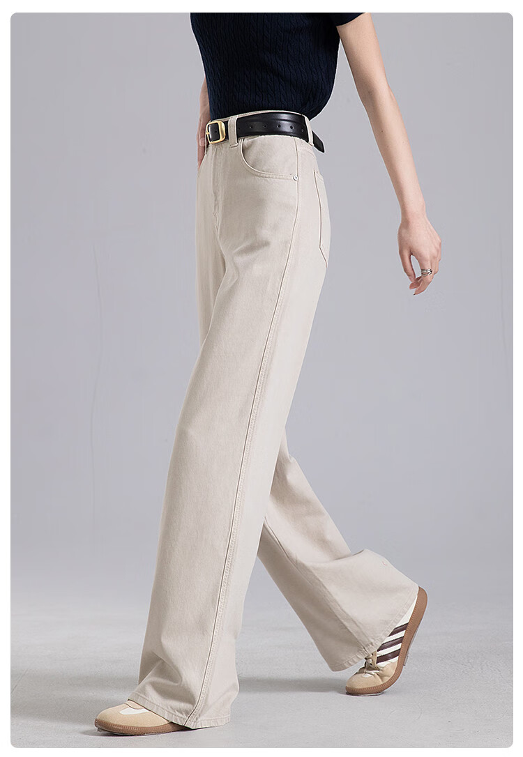 Dme [Lyocell Draping Wide-Leg Pants] Spring Women's Jeans, Loose-Fitting Slimming Straight-Leg Floor-Length Trousers for Wome 30