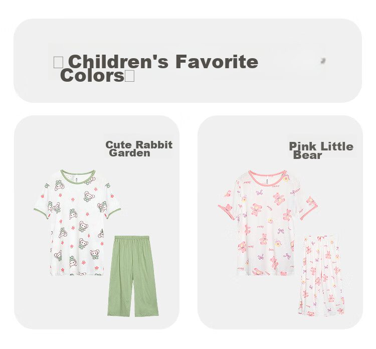 Hodohome Children's Pajamas for Girls, Summer Thin A-Class 40S Pure Cotton Home Wear Short-Sleeve Mesh Breathable Air Conditioning Suit 310 Two 160 10
