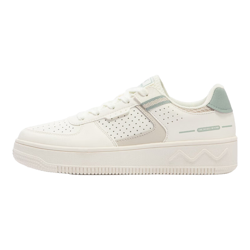 361° Women's Sports Shoes, Autumn Breathable Retro Thick-Soled Heightening Wear-Resistant White Sneakers Casual Skateboard Shoes 682426611-2