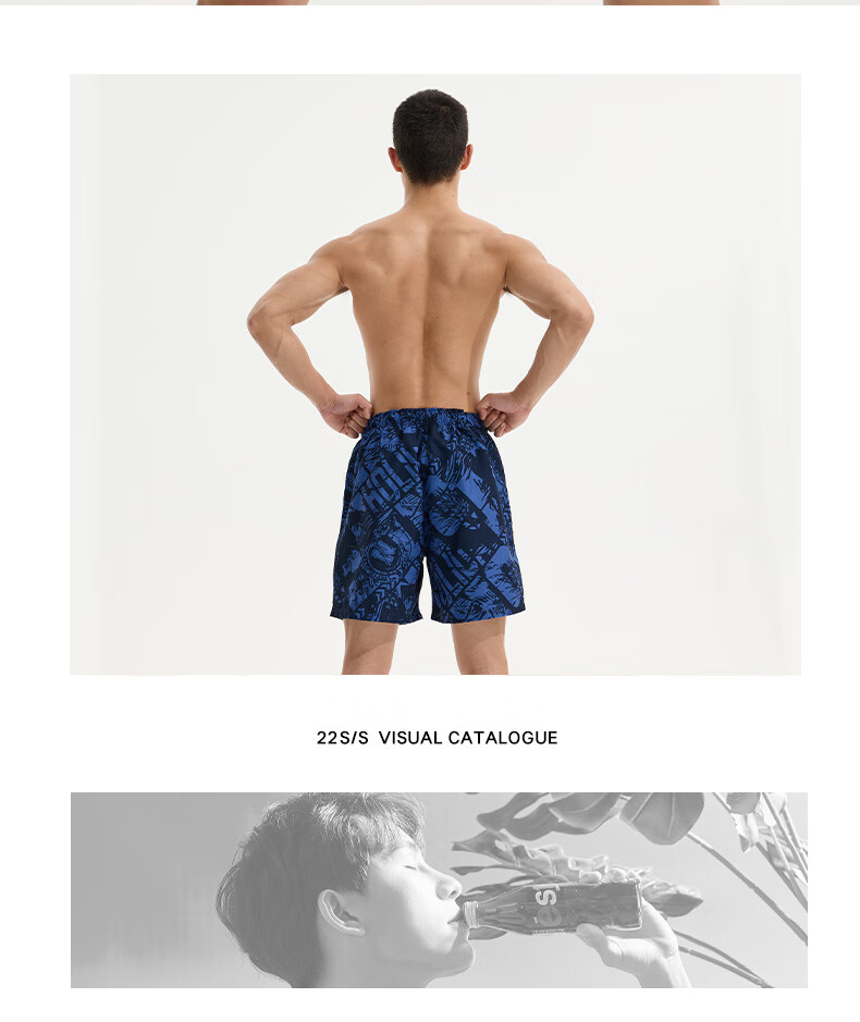 Li-Ning Swimming Trunks for Men, Quick-Drying Sports Swim Shorts, Anti-Embarrassment Knee-Length Beach Shorts, Breathable And Anti-Exposure, for Seaside Vacation, 836 Blue, Size M 11