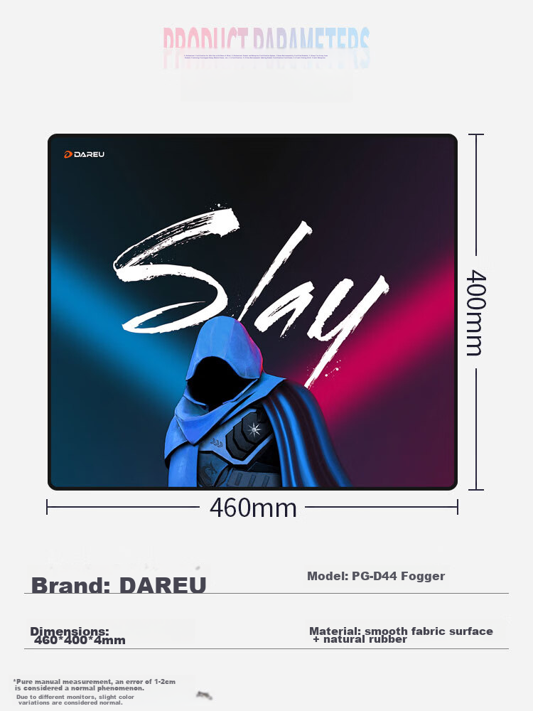 DAREU Gaming Mouse Pad for FPS Smooth Thickened Mouse Pad Sweat-Resistant Wear-Resistant Large CSGO/War Table Mat Random Texture Fine Surface 460*400*4mm Wuke 8