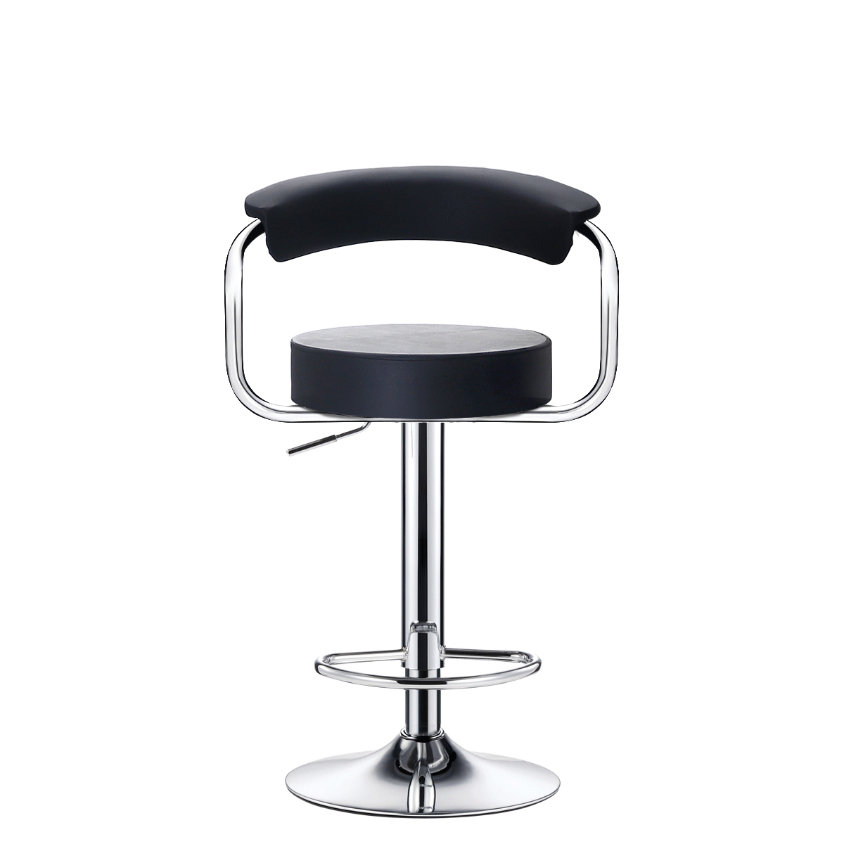 华恺之星 吧台椅子餐椅 可升降休闲酒吧椅带靠背高脚椅 【经典黑色高