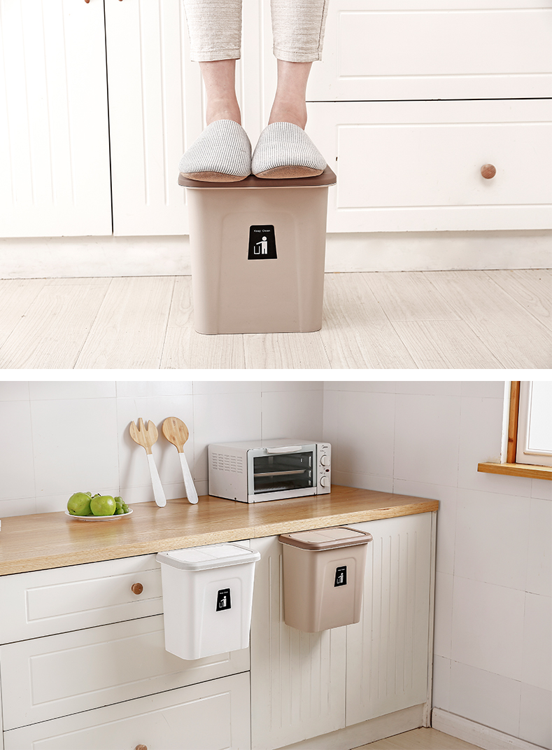 Meilixin Desktop Trash Can, 2.6L, Nordic Round Mini Trash Can, Japanese Simple Creative Garbage Bin, Yellow, 1 Pack 9