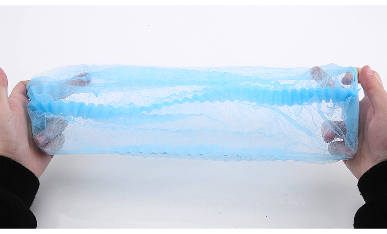Houchuang Disposable Dustproof Cap [Next Day Delivery in Beijing] Non-woven Strip Dustproof Anti-Hair Loss Cap 21-inch Blue Double Rib 100pcs 2