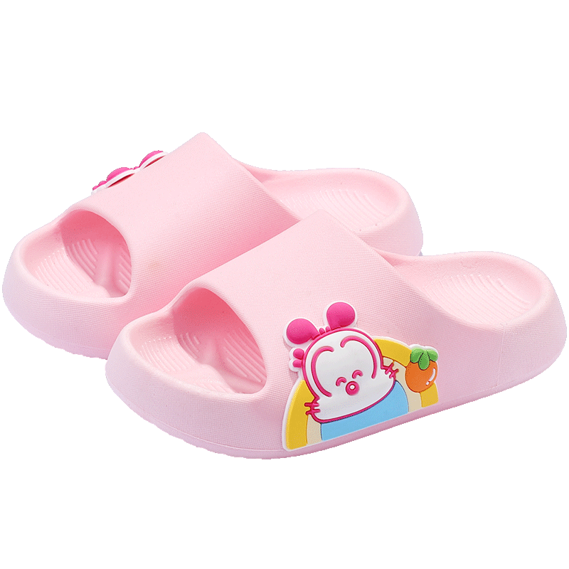 BOBDOG Children's Slippers, Boys And Girls Baby Soft-Soled Home Bathroom Summer Sandals, Pink, Size 150