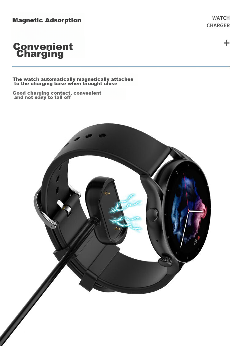 KMaxAI Magnetic Charger for Amazfit GTR4 Pro, Compatible with Huawei Mi Band And Amazfit, CHEETAH Charging Dock, Watch GTS 3/T-REX2 USB Fast Charging Cable, Black 8