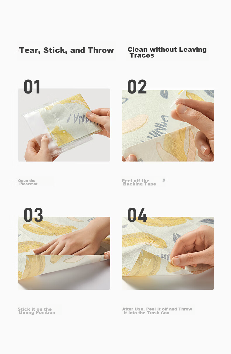 Babycare Baby Disposable Placemat Portable Waterproof Table Mat for Kids Dining 20pcs/Box 8