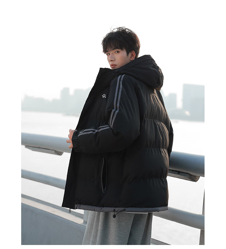 Warrior Cotton Jacket for Men, Winter Thickened Warm Coat, Cold-Resistant Padded Outerwear, Versatile Hooded Puffer Jacket, Outdoor Sports Cotton Clothing 19