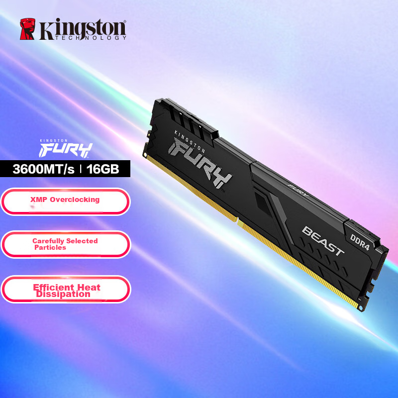 Kingston FURY 16GB DDR4 3600 Desktop Memory Module Beast Series HyperX