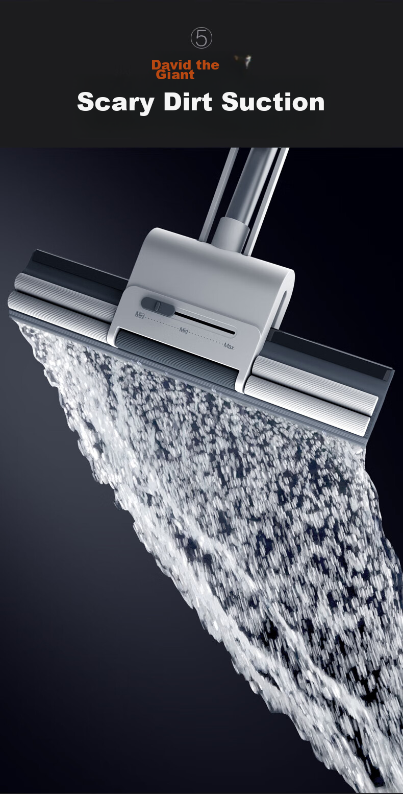 Dawei Sponge Mop, 38cm Sponge Head, 132cm Long Handle, 2 Heads, M12 Giant Roller-Type Large Size Sponge Mop 6