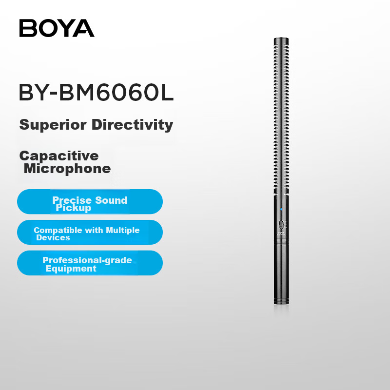 BOYA BM6060L Направленный микрофон для камеры, интервью, прямых трансляций, профессиональный микрофон для записи звука с удочкой