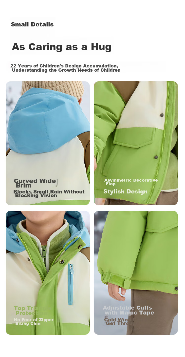 BALABALA Children's down Jacket for Girls And Boys, Winter Hooded Coat, Warm Outerwear, Outdoor Thickened 10