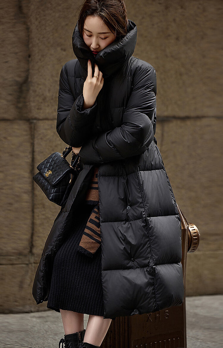 Dme [Urban Light Outdoor] Winter 400T Spring Yafang Pressure-Elastic Fluffy 90% Duck Down, Large Lapel down Jacket for Wome 13