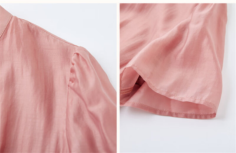 Dme [Elegant A-Line Embroidered Dress] Summer Commuter Stand-Collar Button-Up Midi Dress for Wome 9