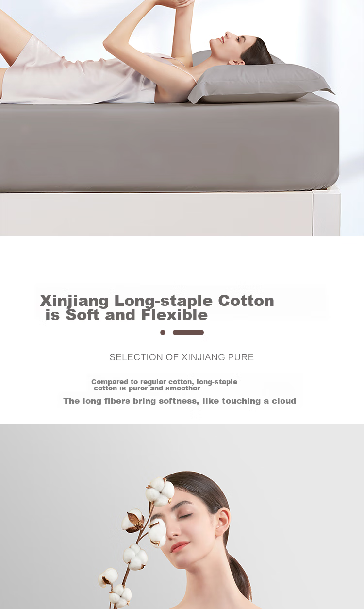 FUANNA 100-Count Long-Staple Cotton Fitted Sheet, Antibacterial Pure Cotton Anti-Dirt Bed Sheet, Single Children's Bed Cover for 1.2-Meter Bed 3