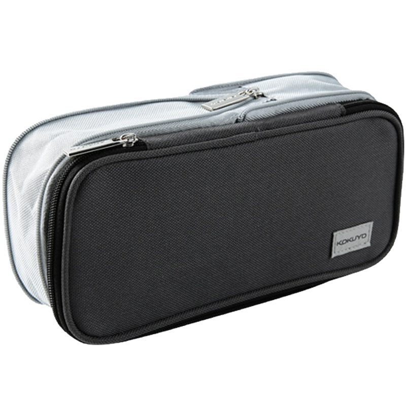 KOKUYO Student Large Capacity Vertical Pencil Case Stationery Box with Built-In Compartments, Medium Size, Dark Gray WSG-PC122