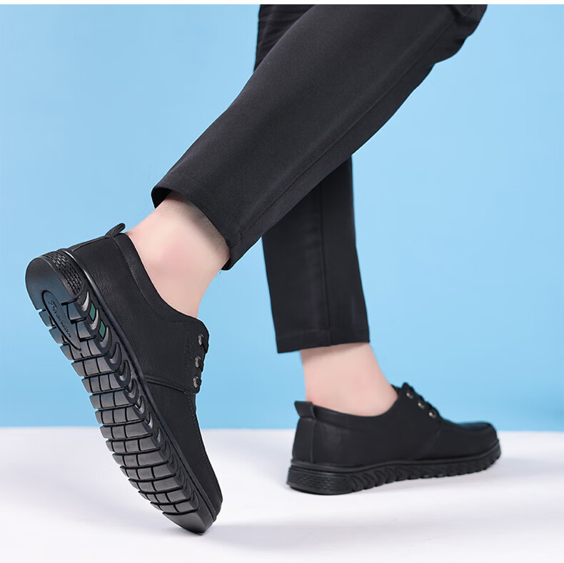 CARTELO Casual Leather Shoes for Men, Soft-Soled Comfortable Driving Shoes, Stylish Business Casual Shoes, 30963 Black, Size 41 14