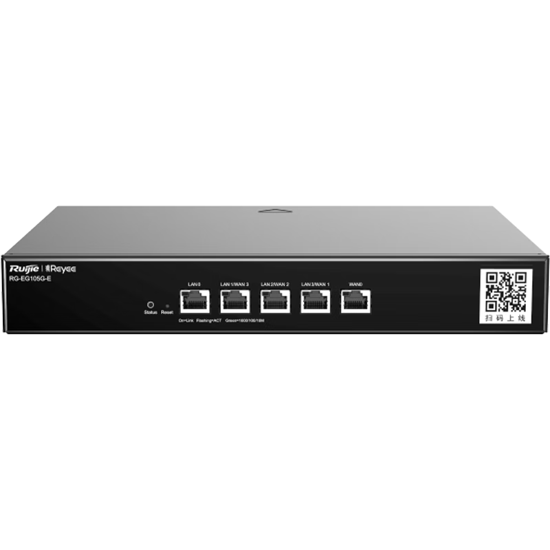 Ruijie 5-Port Gigabit Enterprise Gateway Router RG-EG105G-E V2 SD-WAN Remote Networking No Public IP Free Monitoring Dashboard 1500M Bandwidth AC Controller