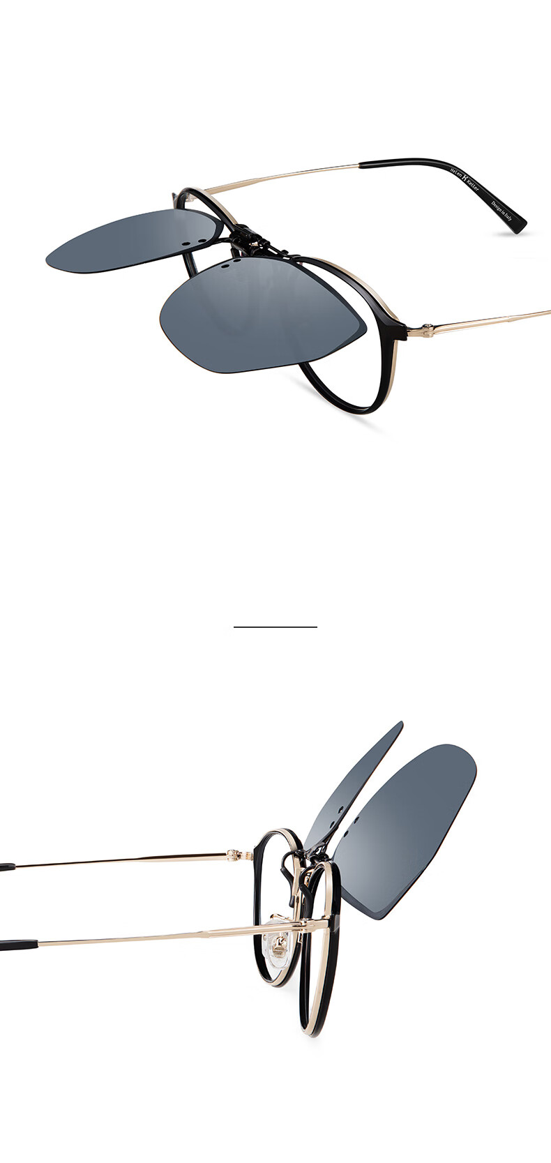 HELEN KELLER Sunglasses Clip, Geometric Large Frame Glasses Clip, Driving-Specific Myopia Sunglasses Clip HP823C5 11