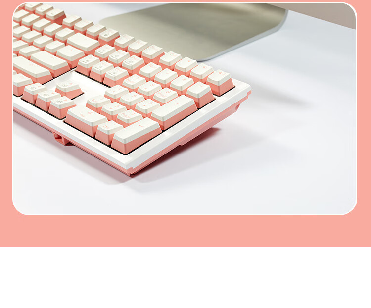Hyeku X5Pro Wireless Bluetooth Wired Tri-Mode Keyboard with 108 Keys, PBT Keycaps, Peach Bubbles Water, Kaixia BOX Rose Red Switches 25