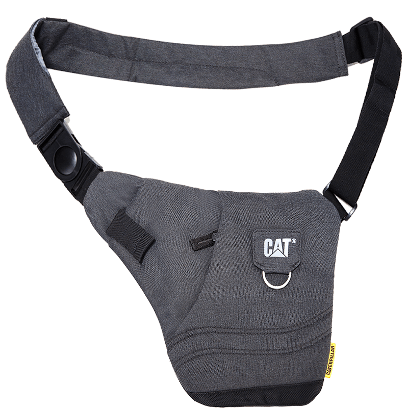 CAT Crossbody Chest Bag Gun Bag Sports Casual Motorcycle Fitted Shoulder Bag for Men, Stylish Water-Resistant, Gray And Black, 83702